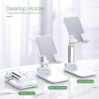 Support pour téléphone et tablette en alliage d'aluminium à hauteur réglable pour support de bureau pliable pour bureau/lit