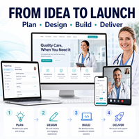 Conception de site Web de services médicaux avec sécurité HIPAA pour tablette, Mac, portail patient médical, plateforme logicielle de télésanté, stock disponible