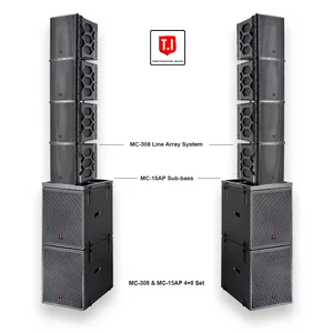 8+4 fully set audio sound system professional speaker 8*3'' line array with single 15 inch active bass/subwoofer