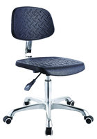 Chaise de bureau pivotante en PU noir à dossier moyen de haute qualité
