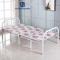 Cadre de lit pliable en acier à prix abordable avec matelas – Lit pliant gain de place