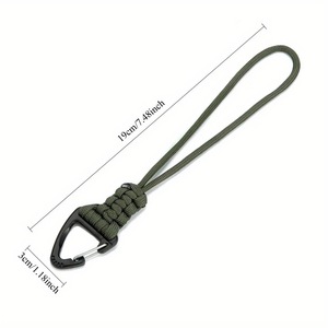 Mousqueton triangulaire multifonctionnel pour le camping en plein air avec sangle en paracorde de 19 cm, crochet porte-clés en nylon durable - Product Image 4