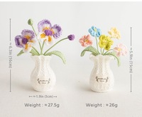 2026 Bunga Anggrek Phalaenopsis Mini Rajutan Tangan Baru dalam Pot Vas untuk Dekorasi Rumah