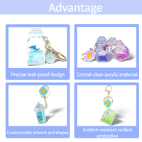 Kit de fabrication de porte-clés liquide mignon, accessoire pour lunettes de soleil, petit dauphin liquide, porte-clés en acrylique liquide infusé à l'huile