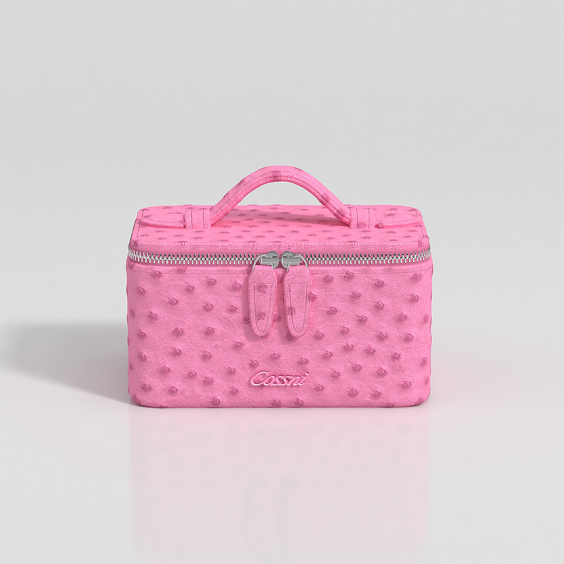 COSSNI Ostrich Texture Leather Cosmetic Storage