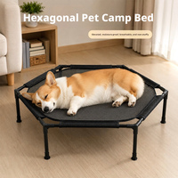 Lit surélevé rectangulaire pour animaux de compagnie, 18 cm au sol, anti-humidité, respirant, cadre stable à six pieds, pour chiens et chats, solide, utilisable toute l'année