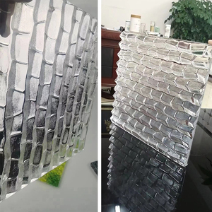 Nhà Máy Tùy Chỉnh Khoan Vuông <span class=keywords><strong>Glass</strong></span> Gạch Treo Mảnh Bức Tường Phân Vùng Kết Cấu Tre Rắn Rõ Ràng Frosted <span class=keywords><strong>Glass</strong></span> Gạch Khối - Product Image 2