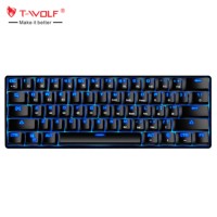 TWOLF T61 teclado Offre Spéciale clavier mécanique de jeu, commutateur bleu, espagnol, russe, mini personnalisé, rvb, vente en gros, 60%