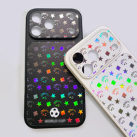 Coque de téléphone laser Football pour iPhone 18 17 16 15 14 Pro Max, motif acrylique irisé anti-rayures pour les passionnés de football