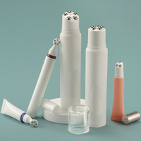 Tube cosmétique personnalisé pour crème contour des yeux, fond de teint liquide isolant, avec pompe à lotion sans air à vibration, emballage en tube plastique