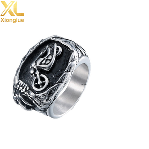 Anillos de Acero Inoxidable al por Mayor, Estilo Punk Biker Europeo Americano, Diseño de Calavera Natural, Retro, Personalizados, para Fiestas y Aniversarios - Product Image 2