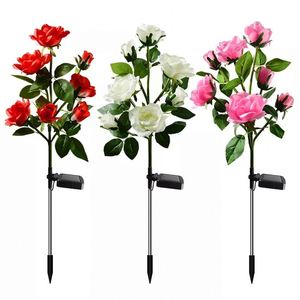6 <b>LED</b> Solar Rose Flower Solar <b>LED</b> Light Garden Yard Lawn Night Lamp Landscape Garden Home Decoration Flowers - Product Image 1