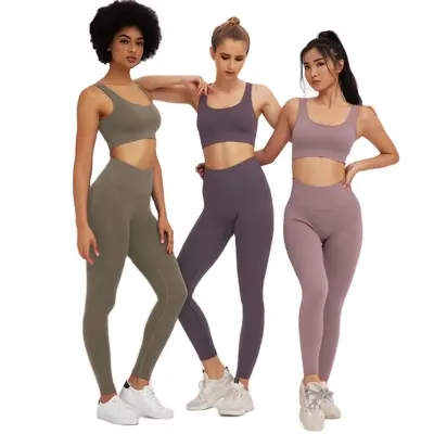New Seamless Yoga Set hot-selling Gym Sports Exercise Activewear Suits quick-drying yoga beauty set