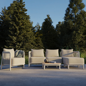 Set di Sedute da Esterno in Alluminio Moderno, Tavolo <span class=keywords><strong>e</strong></span> Sedie <span class=keywords><strong>per</strong></span> Patio, Giardino, Terrazza, Balcone <span class=keywords><strong>e</strong></span> Cortile - Product Image 2