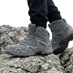 Bottes de randonnée tactiques imperméables en daim gris foncé SF07, chaussures de trekking d'extérieur - Product Image 1