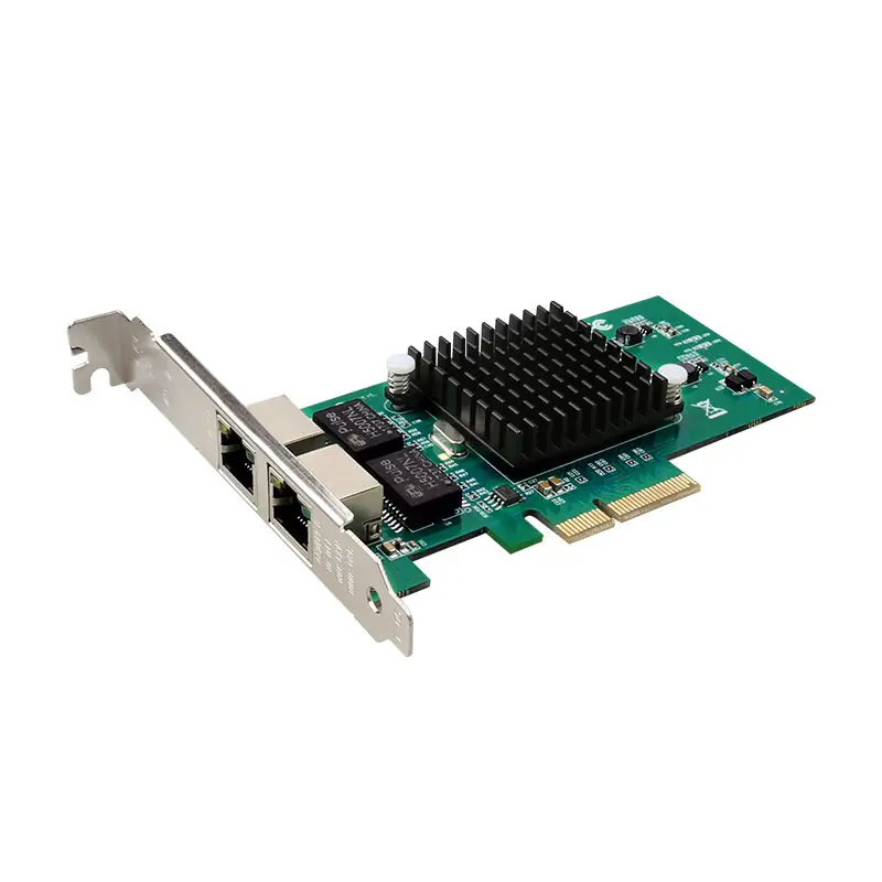 2-יציאת Gigabit שרת כרטיס אינטל 82576 Ethernet בקר PCIe 4x רשת Lan כרטיס PCI Express NIC 10/100/1000mbps כרטיס