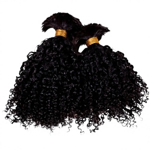 Cabello Humano Brasileño Virgen a Granel, Rizado, Color Negro, para Trenzas, Sin Trama, Extensiones al Por Mayor - Product Image 1
