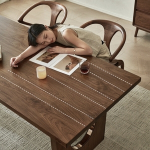 Table à manger en bois massif personnalisable épaissie grande <span class=keywords><strong>planche</strong></span> pour hôtel appartement villa-table à thé pour restaurant ou usage domestique - Product Image 5