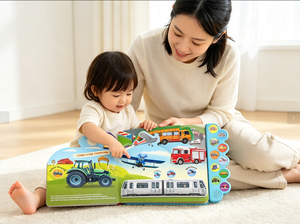 Livre sonore interactif personnalisé pour enfants avec boutons poussoirs, 10 sons de véhicules, livre audio éducatif sur les transports pour bébés - Product Image 5