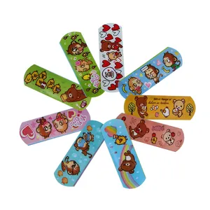 Customized Hypoallergenic Medical Surgical Adhesive Bandage Cartoon Printed Pe Pvc First Aid Band With Tin Box