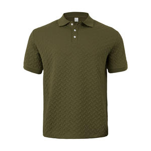 Polo <span class=keywords><strong>pour</strong></span> <span class=keywords><strong>homme</strong></span> de style américain, <span class=keywords><strong>en</strong></span> jacquard lourd, design simple, décontracté, business, golf, tricot ample à manches courtes - Product Image 4