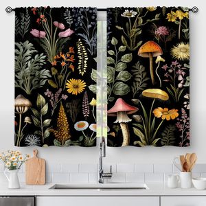 Rideau court en tissu eucalyptus colibri vert, motif botanique, pour <span class=keywords><strong>cuisine</strong></span>, chambre, <span class=keywords><strong>salon</strong></span>, décoration intérieure, 2 panneaux personnalisables - Product Image 5