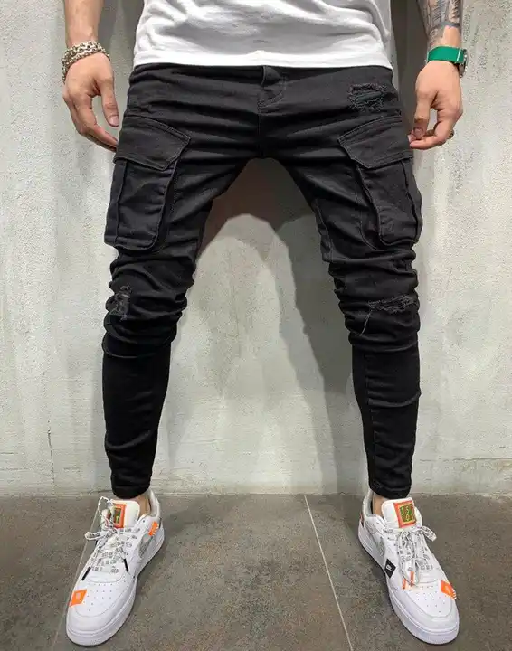 Amazon.com: WoJogom Hip Hop Skinny Biker Jeans Men's Stretchy Destroyed  Taped Slim Fit Denim Pencil Pants Ripped Trousers for Men Light Blue :  Clothing, Shoes & Jewelry