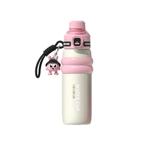 Bouteille d'eau en silicone bleue écologique sans BPA de 500 ml, élégante, anti-fuite, avec paille, portable, pour tous les jours, gobelet à bec pour les déplacements, Bebestep >4 - Product Image 1