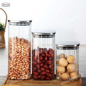 Bốn lọ thủy tinh vuông lọ lưu trữ thực phẩm lon sữa bột lon ngũ cốc và ngũ cốc lưu trữ lọ trà kẹo lưu trữ lọ - Product Image 3