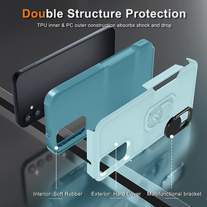 PC + TPU 2-en-1 antichoc, protection contre les chutes, couverture arrière rigide, étui de téléphone avec anneau de support pour <span class=keywords><strong>Samsung</strong></span> Galaxy S21 22 23 Ultra - Product Image 4