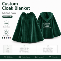 Poncho châle en polaire douce personnalisé avec logo, à manches, chaud et confortable pour adulte
