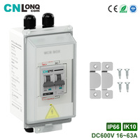 Interruptor de Circuito Solar CNLONQ MCB 16~63A DC600V IP66, Caja de Distribución Eléctrica Impermeable, Caja de Conexiones de Plástico PC