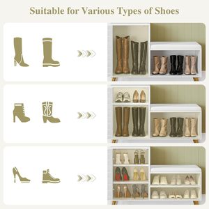 Banco moderno de madera para guardar zapatos con puerta y estante, banco para recibidor con cojín, mueble para sala de estar, pasillo y <span class=keywords><strong>dormitorio</strong></span> - Product Image 4