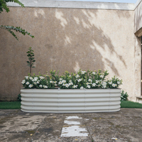 Jardinière surélevée en métal au design moderne, revêtement poudré, écologique, durable, pour légumes, fleurs, herbes, utilisation au sol à la maison, TOPSTAR