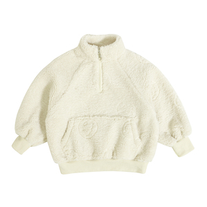 Commercio all'ingrosso nuovo arrivo inverno abbigliamento per bambini dolcevita <span class=keywords><strong>con</strong></span> <span class=keywords><strong>cerniera</strong></span> top Kangaroo Pocket Design materiale caldo ragazze felpa - Product Image 4