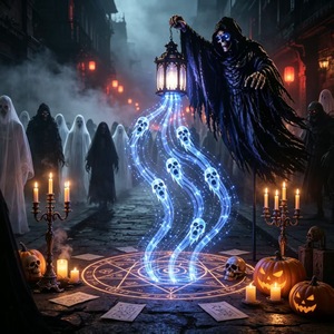 2026 Latest Halloween <b>Soul</b> Collection Animation Garden <b>Lights</b> Halloween Harvester <b>Lights</b> Wholesale - Product Image 1