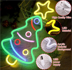 SALES1 Lumière Nocturne LED Néon Acrylique Suspendue de Noël avec Alimentation IP44 220V - Product Image 2