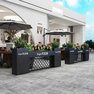 Muebles de jardín al aire libre, maceta Rectangular de Metal grande, macetas de acero para parque público, macetas de calle urbana exterior - Product Image 4