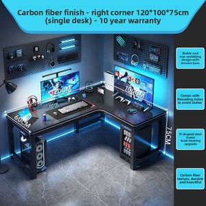 Modern Wooden <strong>Corner</strong> Gaming <strong>Desk</strong> for Dual-Player School &amp; Study <strong>Compact</strong> Design for Small Apartments - Product Image 5