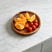 Plateau à fromage moderne en bois d'acacia écologique, assiettes rondes pour dîner et dessert, gravure personnalisée pour fêtes – Vente chaude