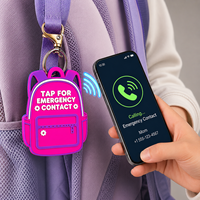 Llavero Inteligente NFC para Niños, Etiqueta de Contacto de Emergencia, Toque para Llamar a los Padres, Etiqueta de Identificación para Mochila, para Niños con Autismo No Verbales
