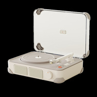 Tourne-disque plat en bois T400, directement de l'usine, avec haut-parleur stéréo intégré, Bluetooth 5.0, 3 vitesses, compatible vinyles 7, 10 et 12 pouces, finition noyer, lecteur CD.