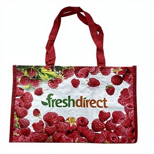 ถุงช้อปปิ้งผ้า PP ทอจากวัสดุรีไซเคิล พิมพ์กราเวียร์ เคลือบ BOPP สำหรับของขวัญและงานฝีมือ - Product Image 1