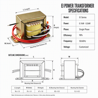 Transformateur compact monophasé à contrôle sec avec câblage et tension d'entrée/sortie personnalisées