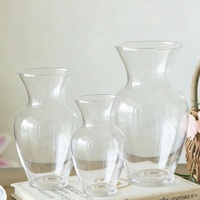 Vase en verre transparent haut et rond, style ventre de femme, pour terrarium, fleurs, décoration de table et mariage