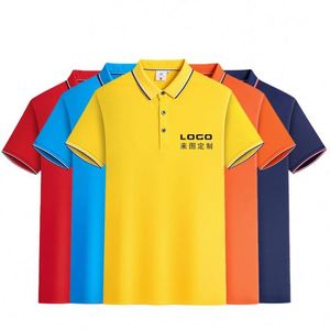 เสื้อโปโลคุณภาพสูงแบบกำหนดเอง เสื้อโปโลชาย พิมพ์โลโก้ ชุดยูนิฟอร์มบริษัท เสื้อโปโลผ้าฝ้ายเรียบๆ สำหรับเล่นกีฬากอล์ฟ - Product Image 2