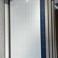 Panel dinding dekoratif kamar mandi PVC, batu bubuk Modern beralur tahan air dan tahan api