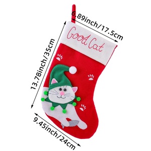 Chaussettes de Noël traditionnelles en feutre, écologiques, élégantes, personnalisables, fabriquées au Guangdong, décorations pour sapin de Noël - Product Image 3
