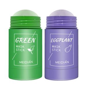 0728 OEM/ODM Traitement anti-âge à l'argile pour l'acné, nettoyant visage en profondeur, éliminateur de points noirs à l'aubergine et au thé vert - Product Image 3