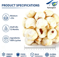 Lychees entiers lyophilisés en vrac, sans noyau, pour collations, pâtisseries et boissons